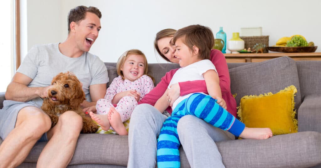 Family enjoying a comfortable home and healthy indoor air quality in Northern Virginia.