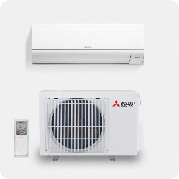 Mitsubishi ductless mini split indoor and outdoor units