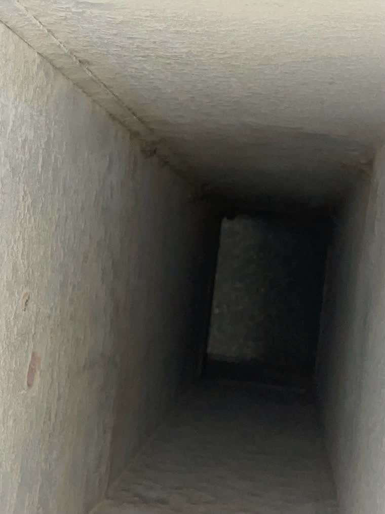 The same lined supply duct in the same Northern Virginia home after SwiftPro cleaned it, the walls back to a clean, even surface